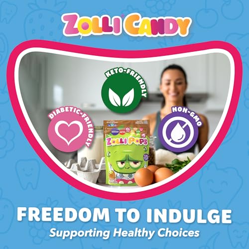 Zollipops Caramel & Green Apple, 10.4oz, Sugar-free, Allergy-free, Vegan, KETO & Diabetic Friendly, Clean Teeth Candy
