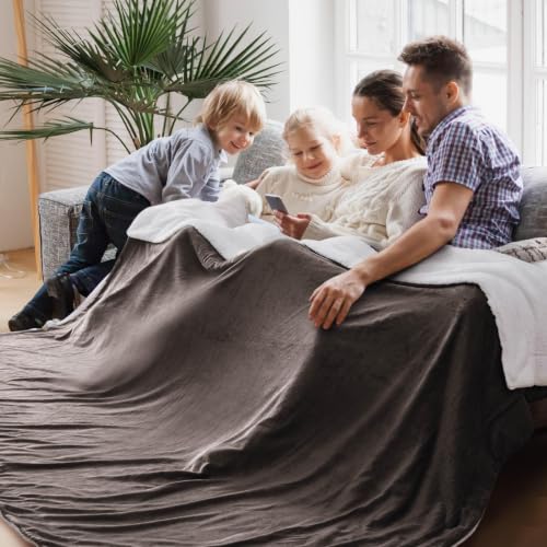 Image of Bedsure GentleSoft Sherpa Fleece Cal King Blankets for Bed, Non-Heated, Thick and Warm Oversized Throw for Women and Men, Soft Fuzzy Plush Large Blanket for Winter, Brown, 112x98 Inches
