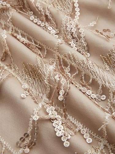 CIDER Sequins Square Neck Geometric Tassel Mini Dress2