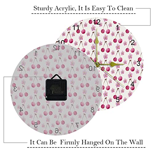 Horloge murale silencieuse rose aquarelle pour créer une cuisine zen - 4