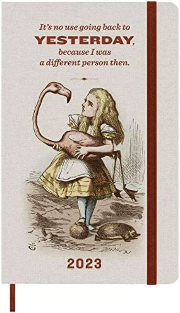 Moleskine Limited Edition Alice In Wonderland 12 Month 2023 Weekly Planner, Hard Cover, Large (5" x 8.25"), Alice