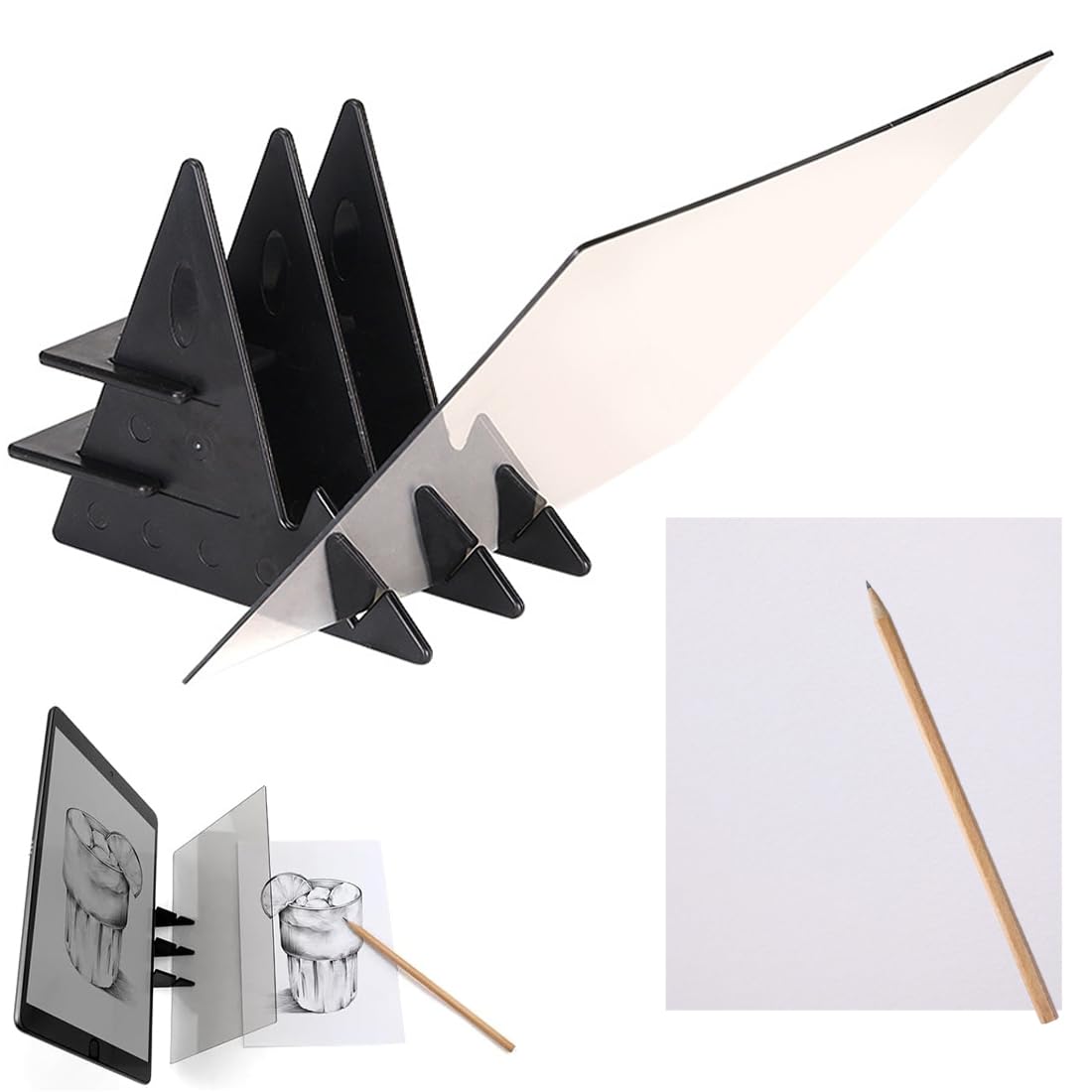 WUSJCOF Tavolo da Disegno Ottico per Telefono e Tablet, Blocco da Disegno Luminoso, Strumento per Schizzi per Bambini Studenti Artisti (13,5x20cm) (Trasparente)