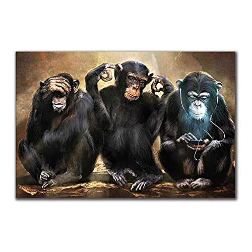 Art Mural Singe Orang-outan Tableau Humour Décoration Salon Grand Format 70x100