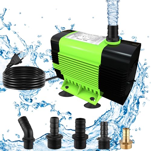 Pompa zanurzeniowa do wody Lnicez - wydajna mała pompa zanurzeniowa (50W 3500L/H) z pompą wodną do akwarium o wysokości podnoszenia 2,8 m, 5 dysz do fontann ściennych, rur, akwariumKabel 1,8 m