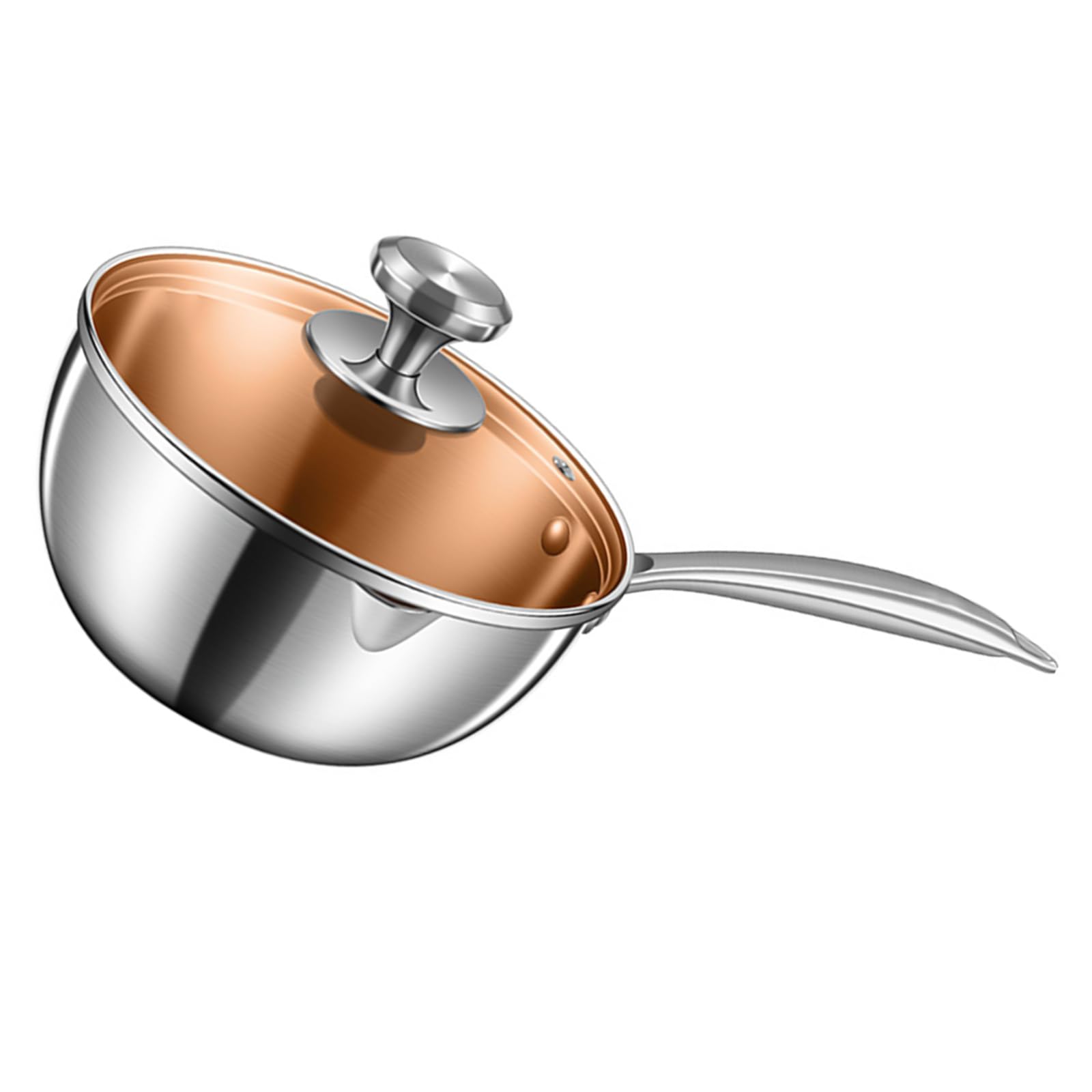 Jazuaiao Multifuntional Kitchen Pots 304Stainless Steel Small Pots Saucepan Kitchen Cookwares Small Frying Pans for Cooking Cooking