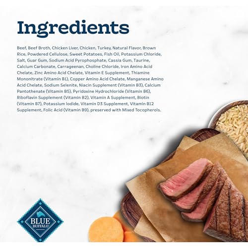 Image of Blue Buffalo Tastefuls Wet Cat Food Pate, Made with Natural Ingredients, Beef Entree, 5.5-oz Cans (24 Count)