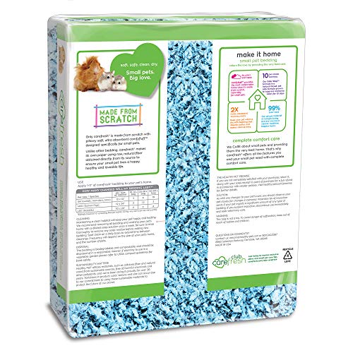 Image of Carefresh Blue Small pet Bedding, 50L (Pack May Vary) (273193) | 2X more absorbent, 99% dust free, odor control, Biodegradable and compostable, For hamsters, rabbits and guinea pigs