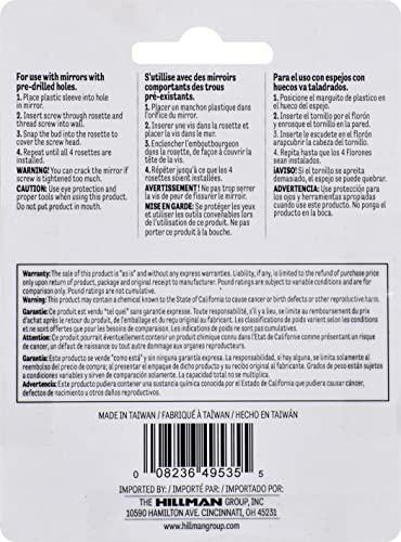 Rosetas de espejo Hillman transparentes para evitar roturas en pared 5