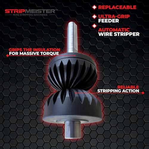 Image of StripMeister Original & E250 Feeder Replacement - Ultra-Grip Replacement Feeder, Feeder & Shaft Assembly Replacement Kit for StripMeister, Easy Wire Stripping Replacement Parts