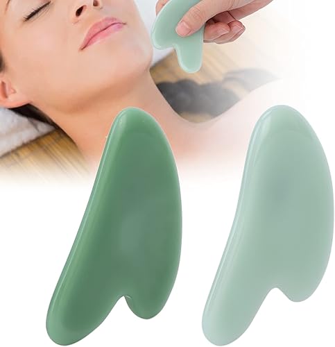 Miniatura 7 de Gua Sha Facial Tools, Jade Stone Gua Sha Massage Guasha Tool for Face and Body Skin Massage for Puffiness Reducing & Jawline Sculpting Face Stone