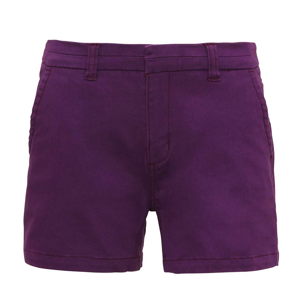 Asquith And Fox Women's Purple Asquith & Fox Chino Shorts Aq061 Classic Fit Elegant - Medium