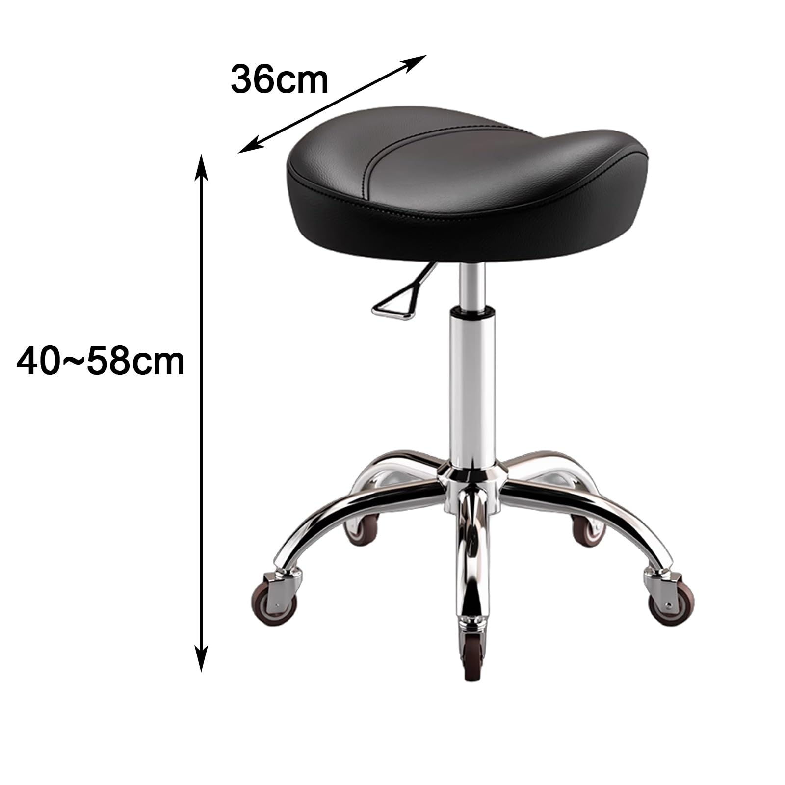 Taburete giratorio con ruedas de altura ajustable para tatuaje, laboratorio, masaje, salón, spa, dibujo, uñas, superficie de piel