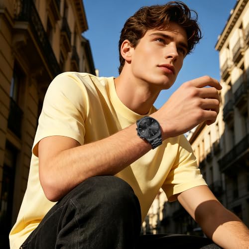 Image of OPK Mens Chronograph Watch Stainless Steel Strap Date Display Luminous Waterproof Business Wrist Watch