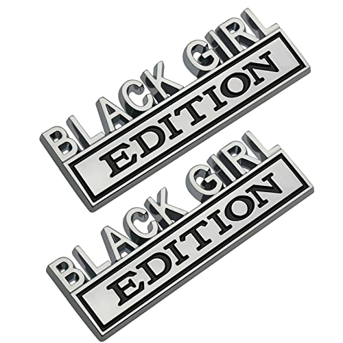 Image of 2Pc Black Girl Edition Emblem 3D Fender Badge Car Truck Decal Fit for Car Truck SUV (Chrome Black)