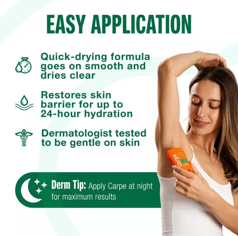 Carpe Women's 100HR Sweat & Odor Control Antiperspirant Deodorant - Cucumber Mint - 1.76oz: Under Arm, Paraben-Free, Cream