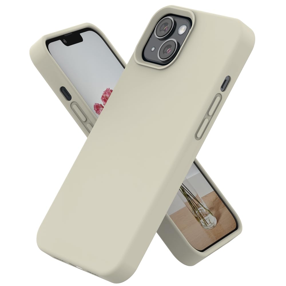 iPhone 14 Plus Silicone Case SOH Fullbody Shockproof Case with Ultra-Soft Anti-Scratch Microfiber Inner Lining Compatible with 6.7 iPhone 14 Plus Stone