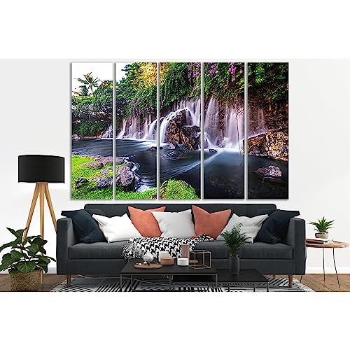 Impression sur toile cascade Hawaii ZELLART tableau mural 90x60
