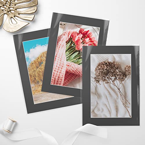Golden State Art, Acid Free, Pack Of 25 5X7 Black Picture Mats Mattes With White Core Bevel Cut For 4X6 Photo + Backing + Bags #TOP6