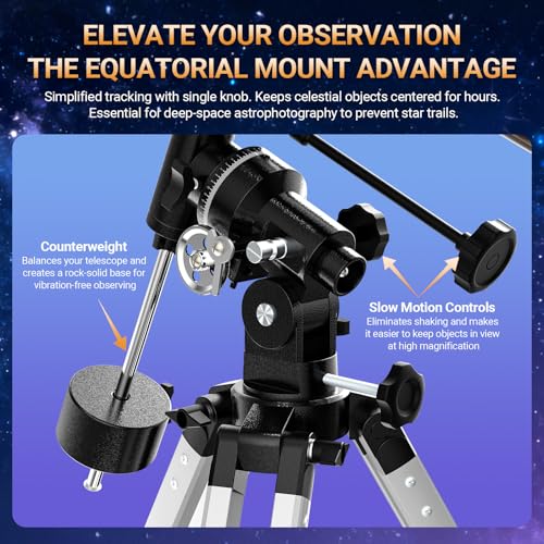 Image of NACATIN Astronomy Telescope for Adults & Professionals, 90mm Aperture 1000mm with Dual Slow-Motion Rods - for Ultra-Smooth & Precise Tracking, Telescope for Adults high Powered for Moon & Planets