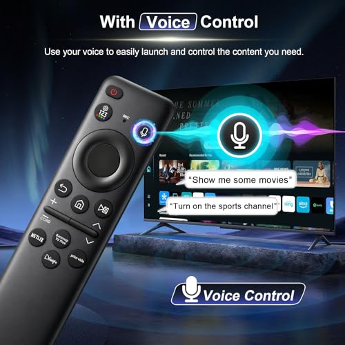 Image of BN59-01432A TM2360E Rechargeable Voice Remote for Samsung Smart TVs, Replacement for All 2021-2025 Samsung TV Remote Control with Solar Charging and Voice Search