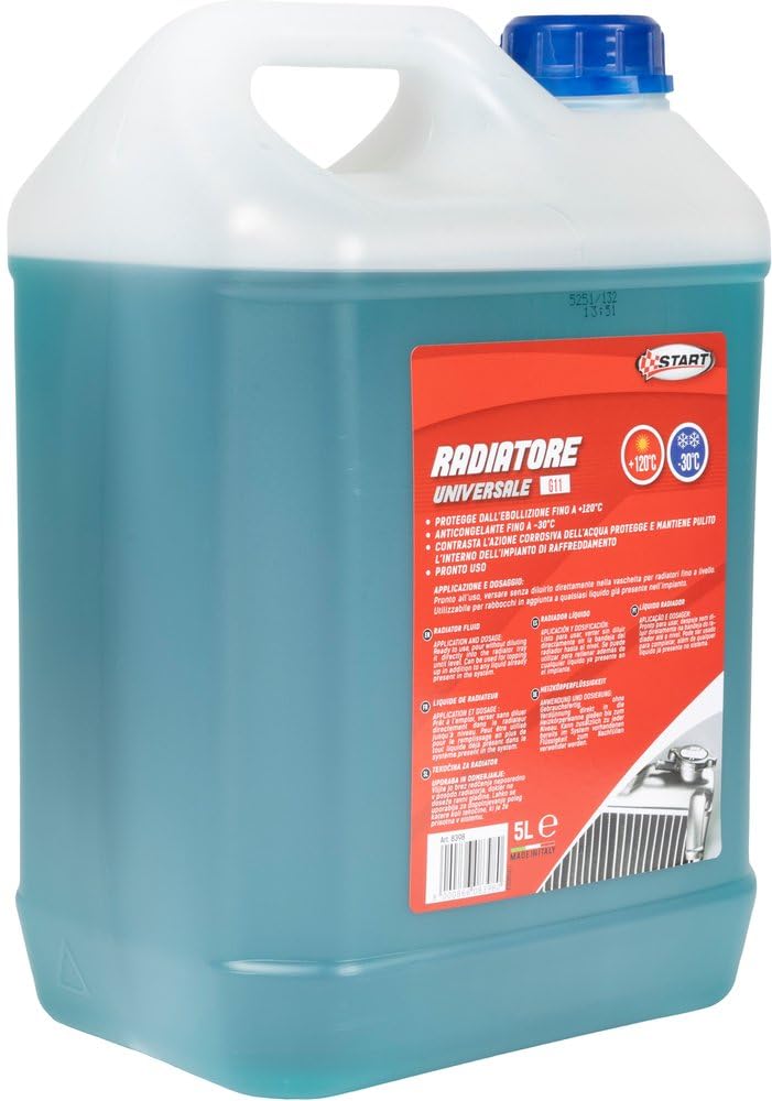 Start - Liquido Radiatore Antigelo 5 Litri Pronto Uso - Protezione Estesa da -30°C a +120°C, Compatibile con Radiatori in Alluminio, Ghisa e Leghe, Ideale per Auto, Furgoni e Veicoli Industriali