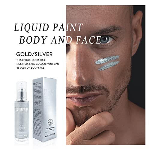 Viola House Face Body Paint, Silver Gold Body Paint, Washable Body Paint For Adults & Children, Halloween Christmas Sfx Special Effects Makeup. 60G/2.11Oz (Gold) #TOP6