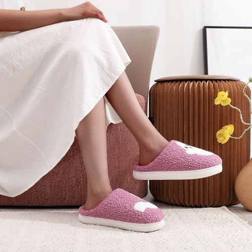 Cathalem Halloween Slippers for Women Men Retro Memory Foam Plush Fluffy Warm Ghost Fuzzy Slippers Holiday Slip-on Indoor Outdoor House Shoes3