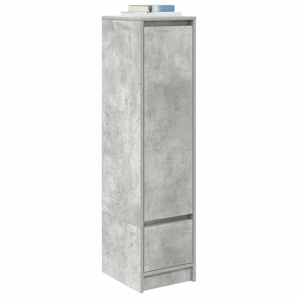 Hothingwell Bufet wysoki szary beton 29,5x34x119,5 cm Drewno inżynierskie
