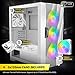 Antec Dark League DF700 Flux White, Mid Tower ATX Gaming Case, Flux Platform, 5 x 120mm Fans Included, ARGB & PWM Fan Controller, Tempered Glass Side Panel, High-Airflow Mesh Front Panel