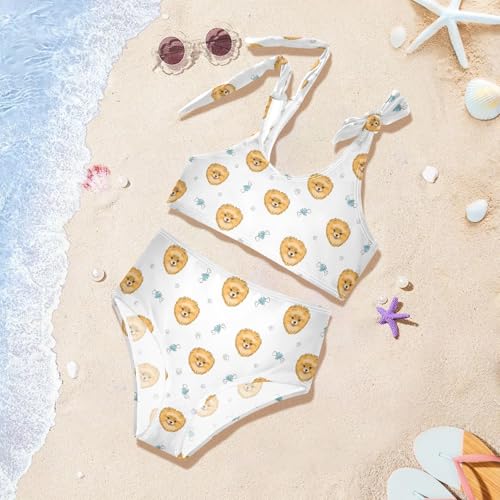 Toddler Girls Bikini Set Puppy Dog Swimsuits Kid Bowknot Swimwear 2 Piece Bathing Suit 3-12T 5