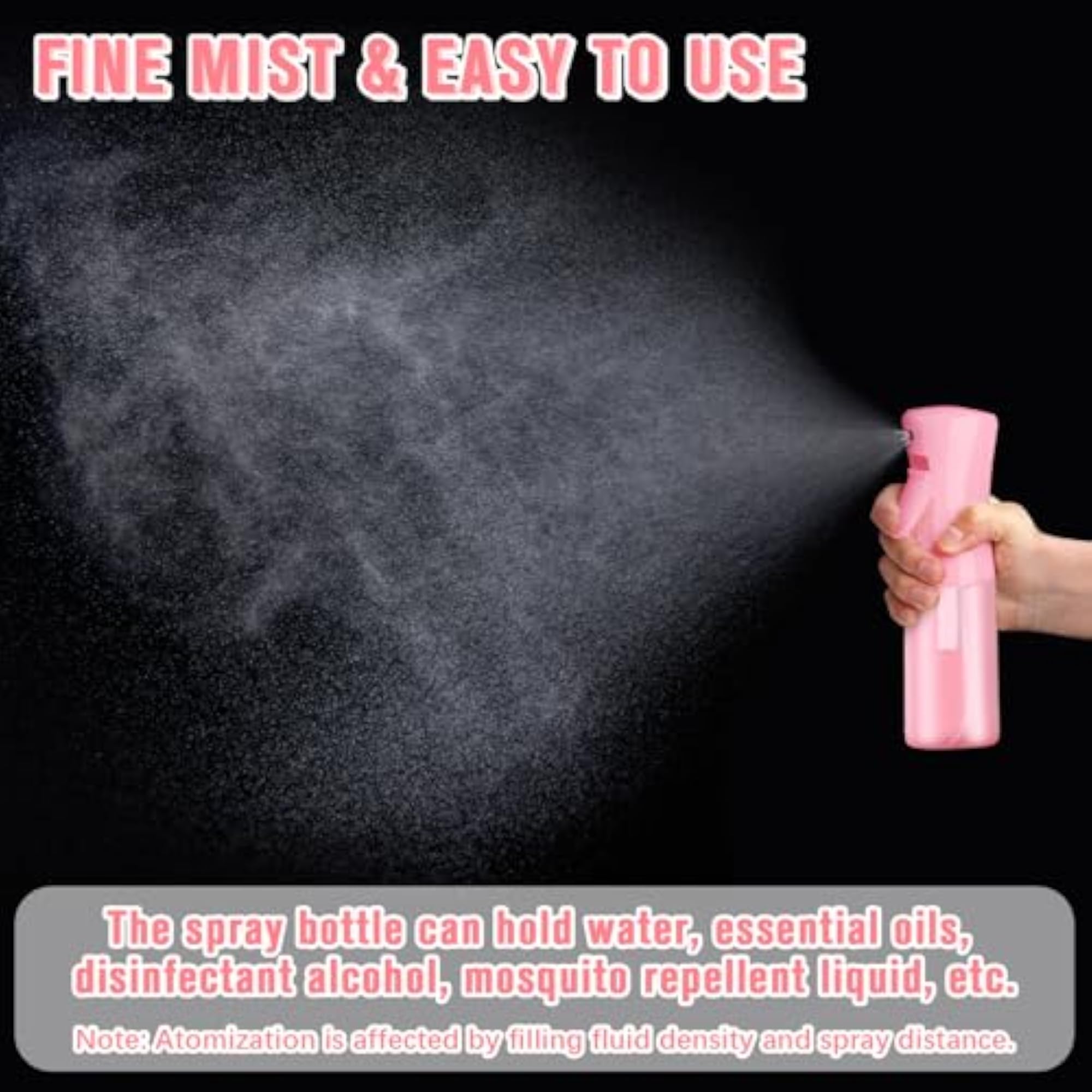 Double Pink Fine Mist Refillable Spray Water Bottle