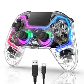IINE kabelloser PS4 Controller mit RGB-Beleuchtung