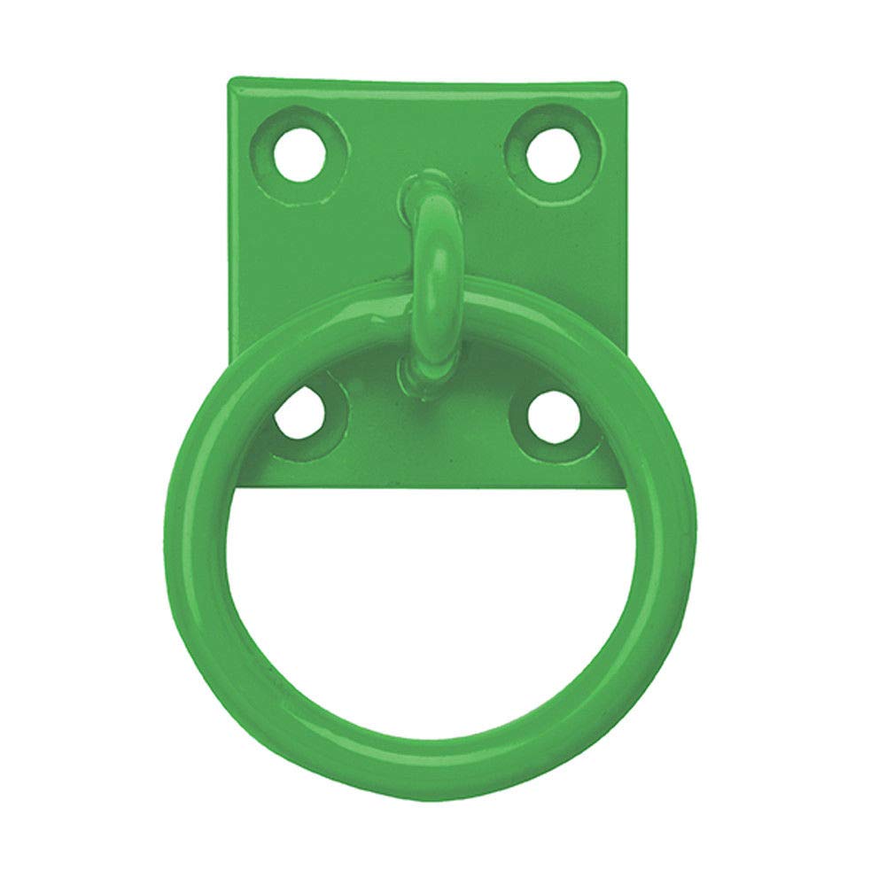 Haven Heritage Green Equestrian Coloured Tie Ring On 50Mm Plate Stable Tie Up Ring Horse Pony (Green)