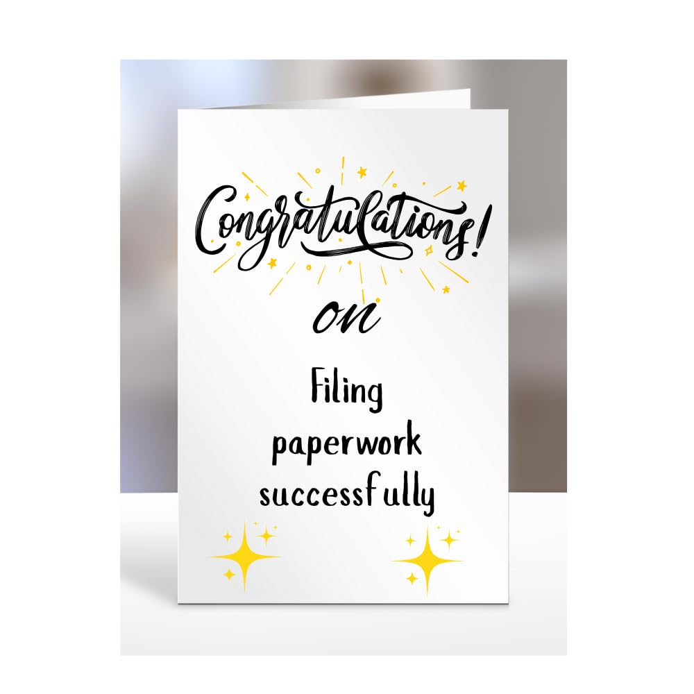 Congratulations on Filing paperwork successfully Card, Gifts for Men or Women, Presents for Christmas, Greetings Card, Him, Her, Female, Male, A5-113_171 — image 1