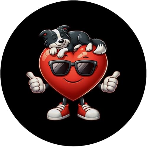 Miniatura 3 de Girls Animal Lovers Border Collie Valentine's Day Boys PopSockets Standard PopGrip