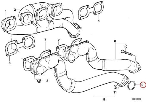 4 X BMW Genuine Seal Gasket Ring - Exhaust Manifold to Catalytic Converter E31 E 840Ci 840i 850Ci 740i 740iL 530i 540i 740i 740iL 750iL 750iLP 540i 540iP M5 ALPINA V8 Z8