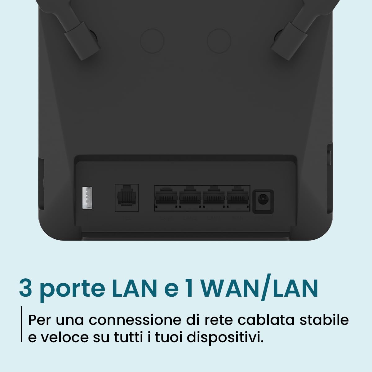 Router WiFi 4G portatile ADOC R46 Cat 6, WiFi fino a 300 Mbps