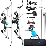 Bowfishing Bow Recurve Bow 30-45 Lbs Adjustable American Hunting Bow Compound Bow for Outdoor Hunting Shooting Fishing Right Hand (Black)