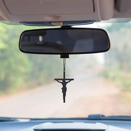 Miniatura 3 de Accesorios para espejo retrovisor - Mini adornos colgantes - Colgante Christus, encanto para el auto - Pendientes que se balancean, negro (silusión