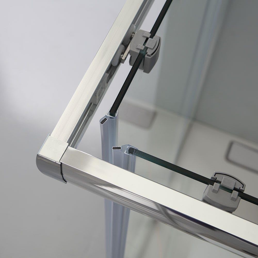 Kiamami Valentina - Ducha 70x120 con apertura en esquina, transparente, estructura de aluminio | Giada