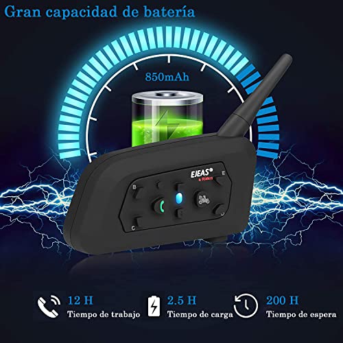 GaiRen Fone de ouvido intercomunicador Bluetooth para capacete de motocicleta V6 Pro 1200 m 2 pessoa