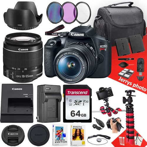 Canon EOS Rebel T7 DSLR con lente EF-S 18-55mm y accesorios miniatura 1