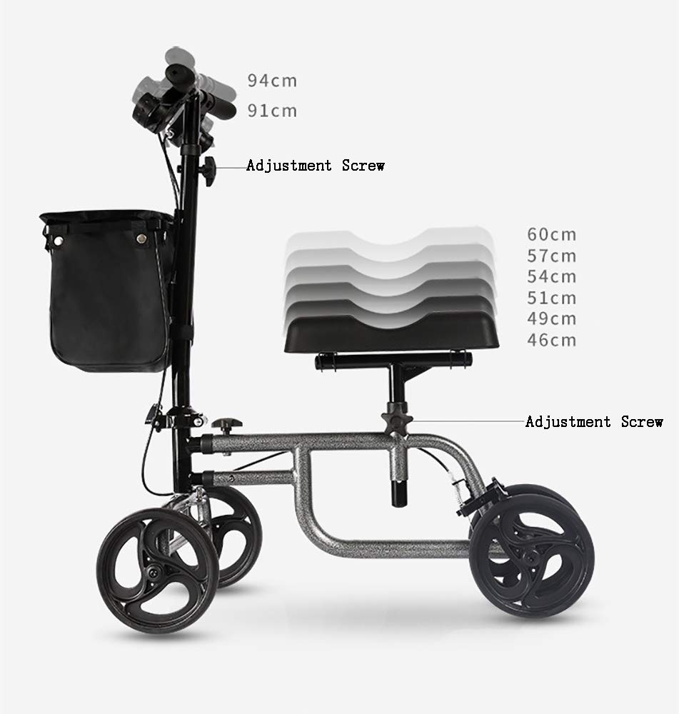 Amazon.co.jp: 折りたたみ式膝歩行器、デラックスブレーキシステム付き