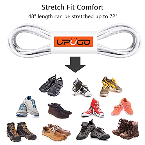 Image of UpUGo Elastic Shoe Laces, No Tie Shoe Laces Tieless for Kids, Adults, Elderly, One Size Fit All