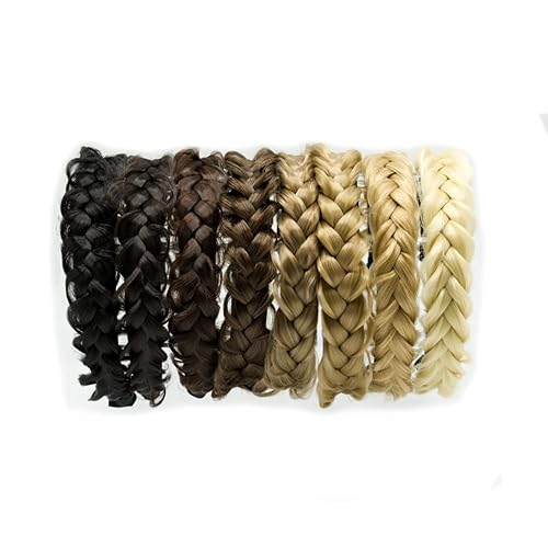 Miniatura 3 de RPZL (Rubio caramelo 814) Diademas trenzadas de cabello sintético  Diadema trenzada ligera y antideslizante  Dos hebras de 4 pulgadas de ancho con