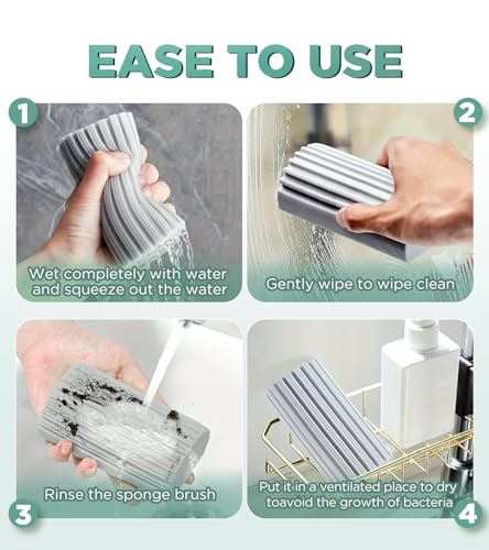 Image of Sponge Duster for Dusting & Cleaning - Reusable Multipurpose Cleaning Tool, Ultra-Soft & Non-Scratch for Furniture, Electronics, Cars & More - Washable