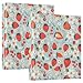 ALAZA Strawberry Blossom Blue 3 Ring Binder Holds of 200 Sheets Fits Letter Sized Paper D-Ring Organizer for School Home Work Office 1 Pack