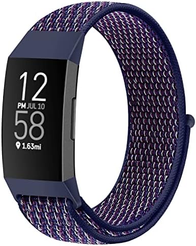Nylon Watch Bands Compatible with Fitbit Charge 4/Charge 3/SE, Soft Replacement Wristband Breathable Sport Strap with Band for Women Men
