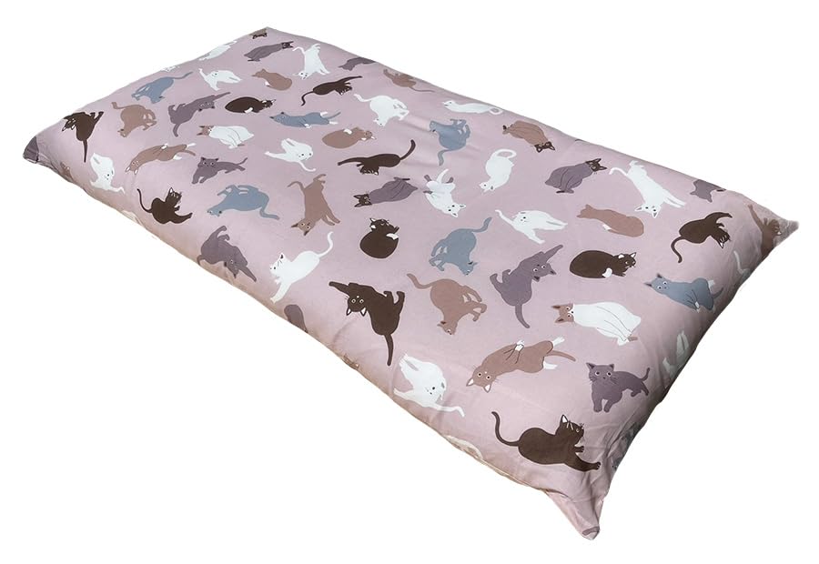 Amazon.co.jp: 長座布団カバー 68 180 cm ねこ ネコ 猫柄 ピンク 日本