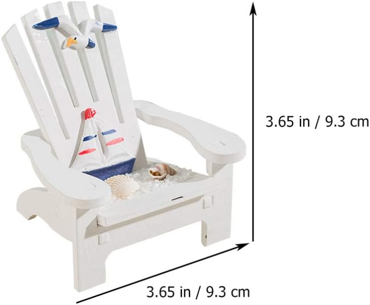 BESPORTBLE 2Pcs Miniature Beach Chairs, Craft Mini Wood Chair Cake Topper Decorations Chair Nautical Dollhouse Furniture Accessories Micro Landscape for Photo Props Doll House Decor